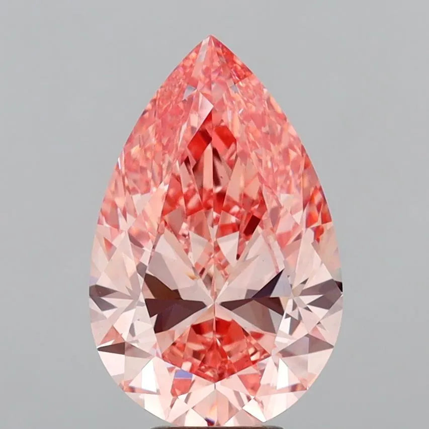 6.59ct Pear Lab Grown Diamond (Colour Fancy Vivid Pink, Clarity VS2, IGI Certified)