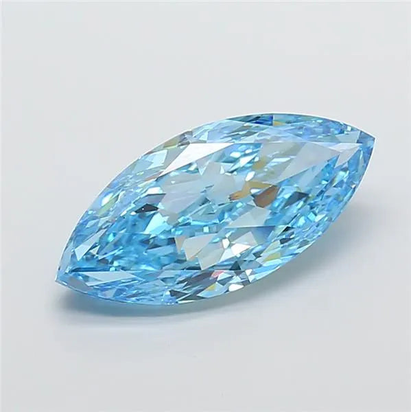 6.65ct Marquise Lab Grown Diamond (Colour Fancy Vivid Blue, Clarity VS1, IGI Certified)