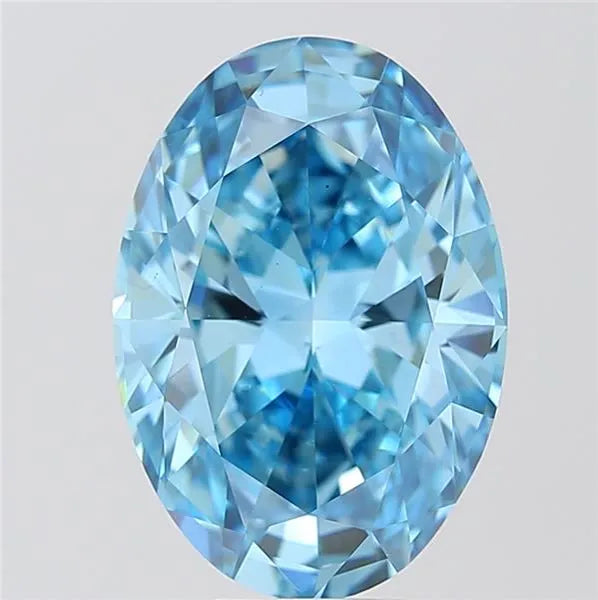 6.71ct Oval Lab Grown Diamond (Colour Fancy Vivid Blue, Clarity VS1, IGI Certified)