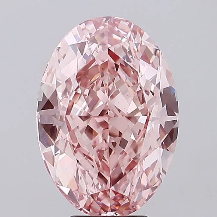 6.72ct Oval Lab Grown Diamond (Colour Fancy Vivid Pink, Clarity VS1, IGI Certified)