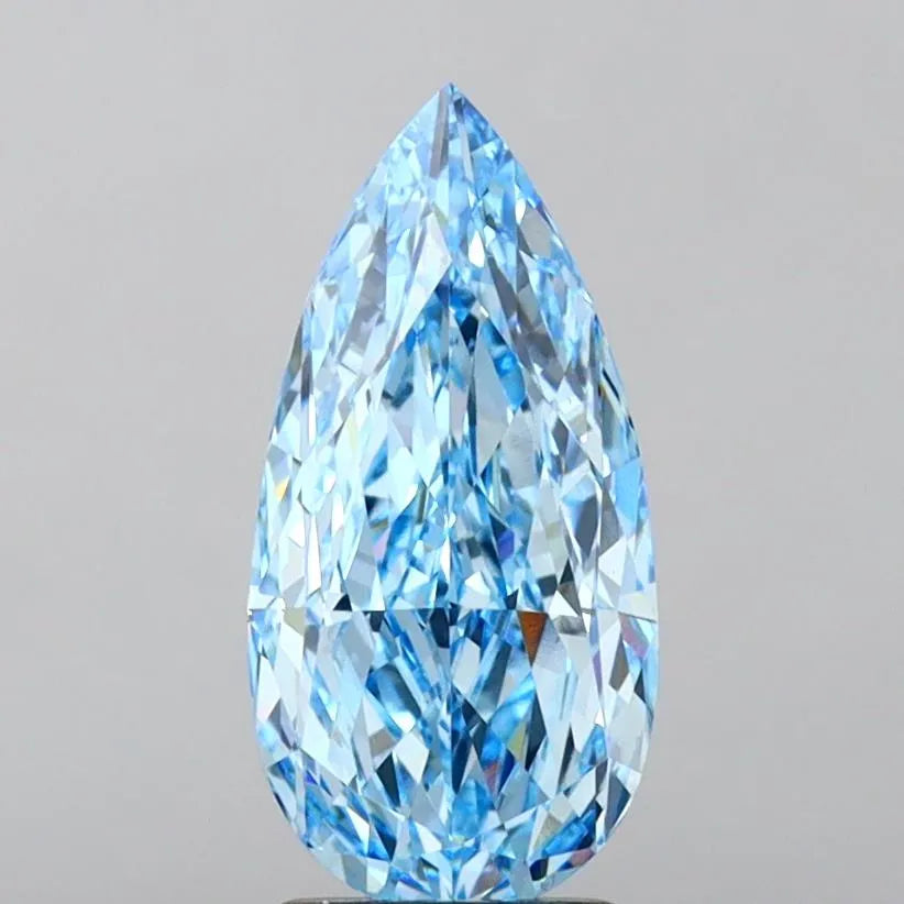 3.52ct Pear Lab Grown Diamond (Colour Fancy Vivid Blue, Clarity VS1, IGI Certified)