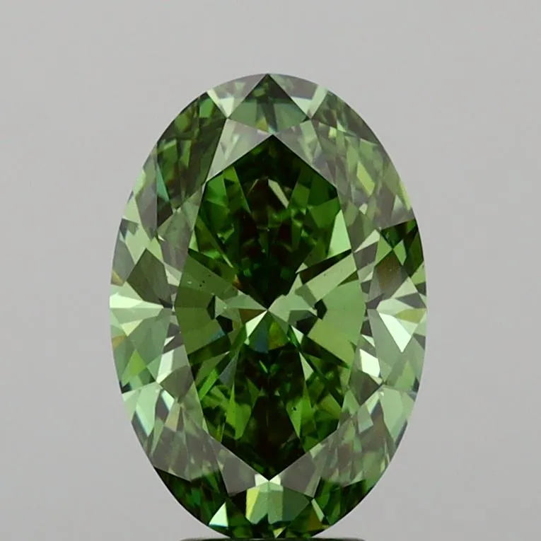 5.01ct Oval Lab Grown Diamond (Colour Fancy Vivid Green, Clarity VS2, IGI Certified)