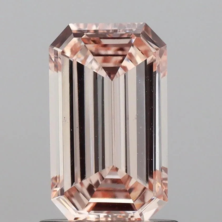 0.96ct Emerald Lab Grown Diamond (Colour Pinkish Brown, Clarity VS1, IGI Certified)