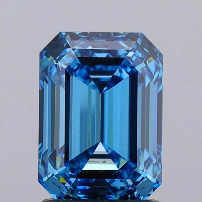 2.02ct Emerald Lab Grown Diamond (Colour Fancy Vivid Blue, Clarity VVS2, IGI Certified)
