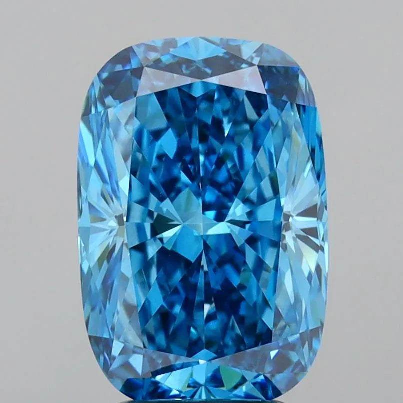 3.52ct Cushion modified Lab Grown Diamond (Colour Fancy Vivid Blue, Clarity VS1, IGI Certified)