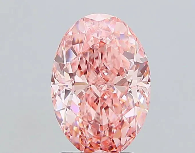 3.16ct Oval Lab Grown Diamond (Colour Fancy Vivid Pink, Clarity VVS2, IGI Certified)