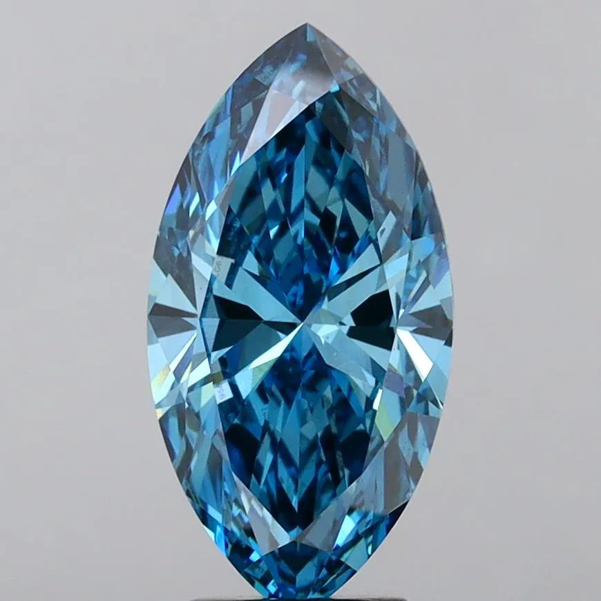 5.02ct Marquise Lab Grown Diamond (Colour Fancy Vivid Blue, Clarity VS2, IGI Certified)