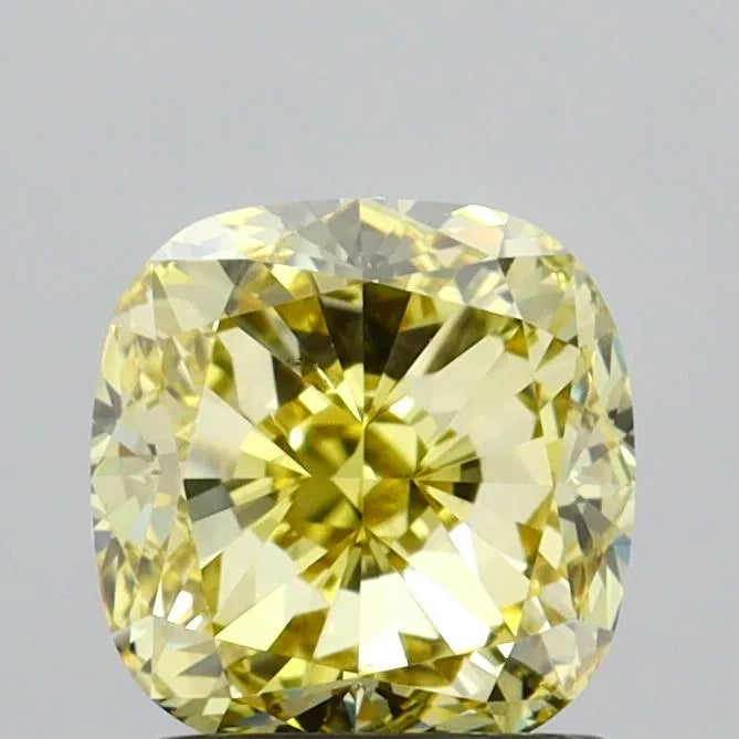 1.51ct Cushion modified Lab Grown Diamond (Colour Fancy Yellow, Clarity VS2, IGI Certified)