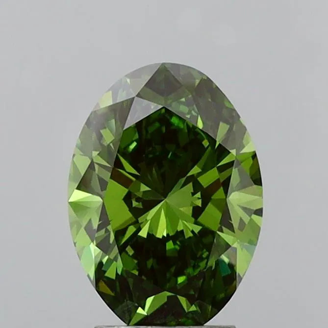 3.07ct Oval Lab Grown Diamond (Colour Fancy Vivid Green, Clarity VVS2, IGI Certified)