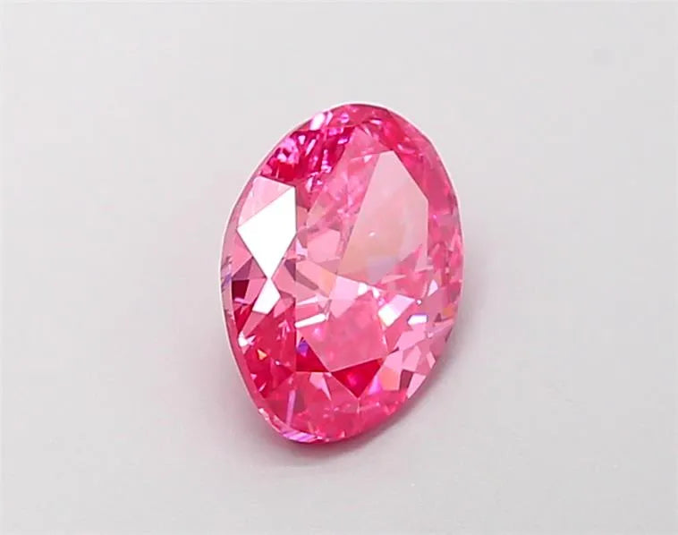 1.04ct Oval Lab Grown Diamond (Colour Fancy Vivid Pink, Clarity VS1, IGI Certified)