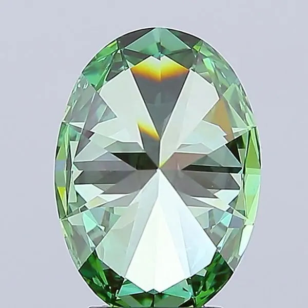 4.02ct Oval Lab Grown Diamond (Colour Fancy Vivid Green, Clarity VVS2, IGI Certified)