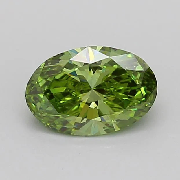 1.00ct Oval Lab Grown Diamond (Colour Fancy Vivid Green, Clarity VS1, IGI Certified)