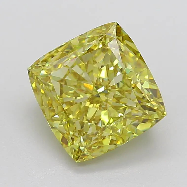 6.06ct Cushion modified Lab Grown Diamond (Colour Fancy Intense Yellow, Clarity VS1, IGI Certified)