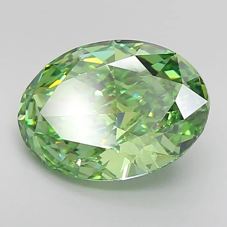 4.51ct Oval Lab Grown Diamond (Colour Fancy Vivid Green, Clarity VVS1, IGI Certified)