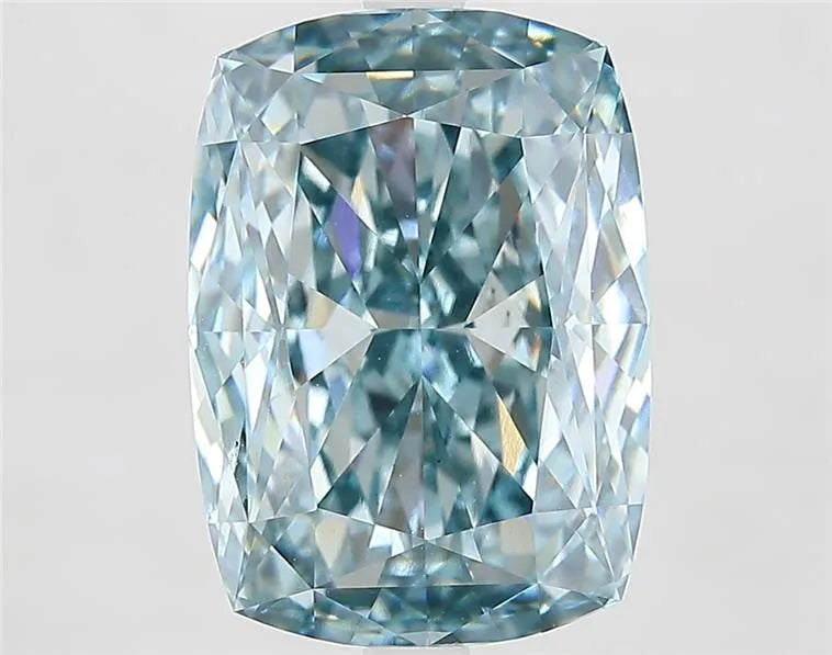 7.00ct Cushion modified Lab Grown Diamond (Colour Fancy Intense Blueish Green, Clarity VS2, IGI Certified)