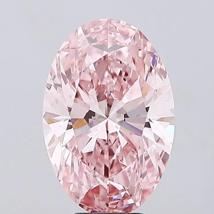 7.00ct Oval Lab Grown Diamond (Colour Fancy Vivid Pink, Clarity VS1, IGI Certified)