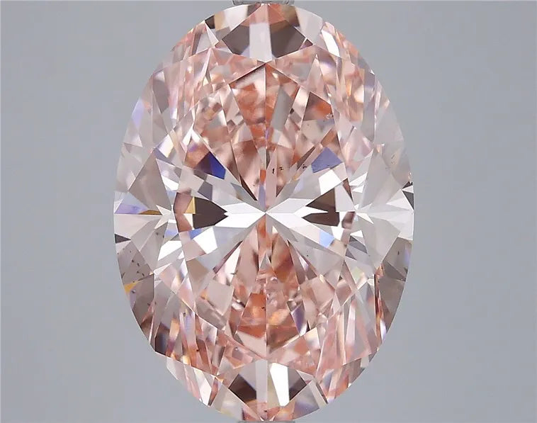 7.01ct Oval Lab Grown Diamond (Colour Fancy Vivid Pink, Clarity VS2, IGI Certified)