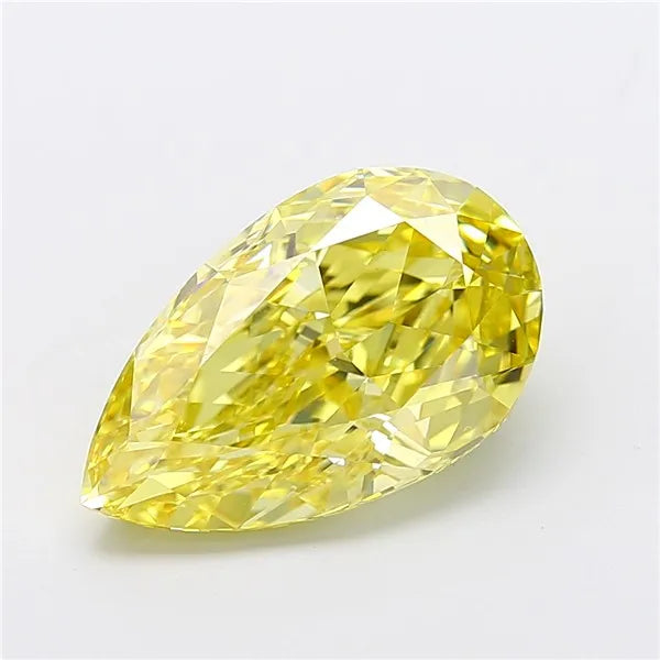 7.01ct Pear Lab Grown Diamond (Colour Fancy Vivid Yellow, Clarity VVS2, IGI Certified)