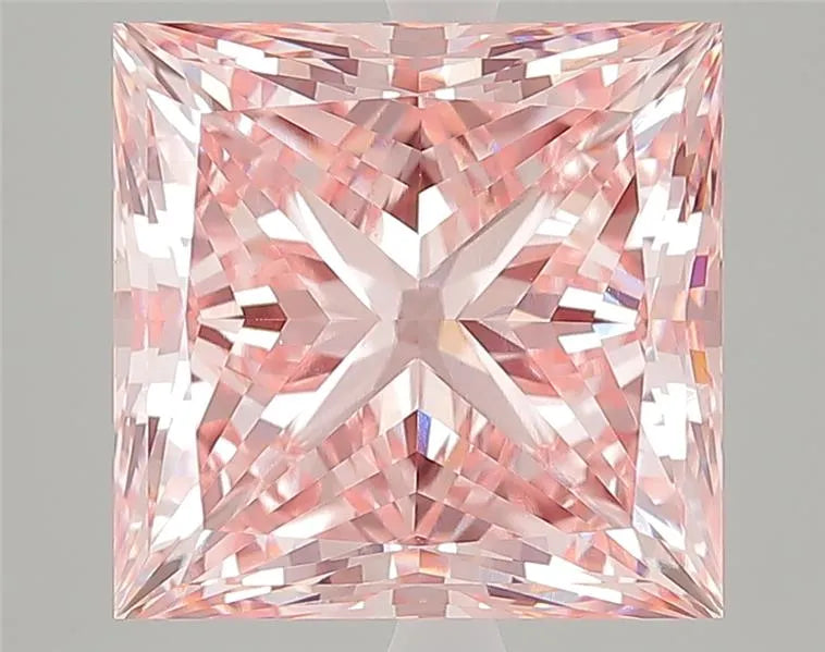 7.01ct Princess Lab Grown Diamond (Colour Fancy Vivid Pink, Clarity VS1, IGI Certified)