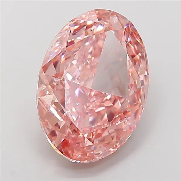 7.02ct Oval Lab Grown Diamond (Colour Fancy Vivid Pink, Clarity VS1, IGI Certified)