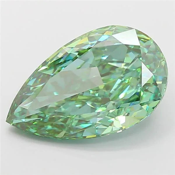 7.02ct Pear Lab Grown Diamond (Colour Fancy Vivid Green, Clarity VS1, IGI Certified)