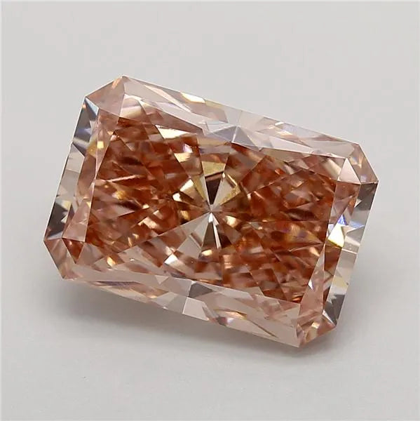 7.02ct Radiant Lab Grown Diamond (Colour Fancy Pink Brown, Clarity VS1, IGI Certified)