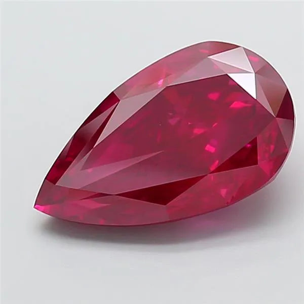 7.04ct Pear Lab Grown Diamond (Colour Fancy Vivid Red, Clarity VVS2, IGI Certified)