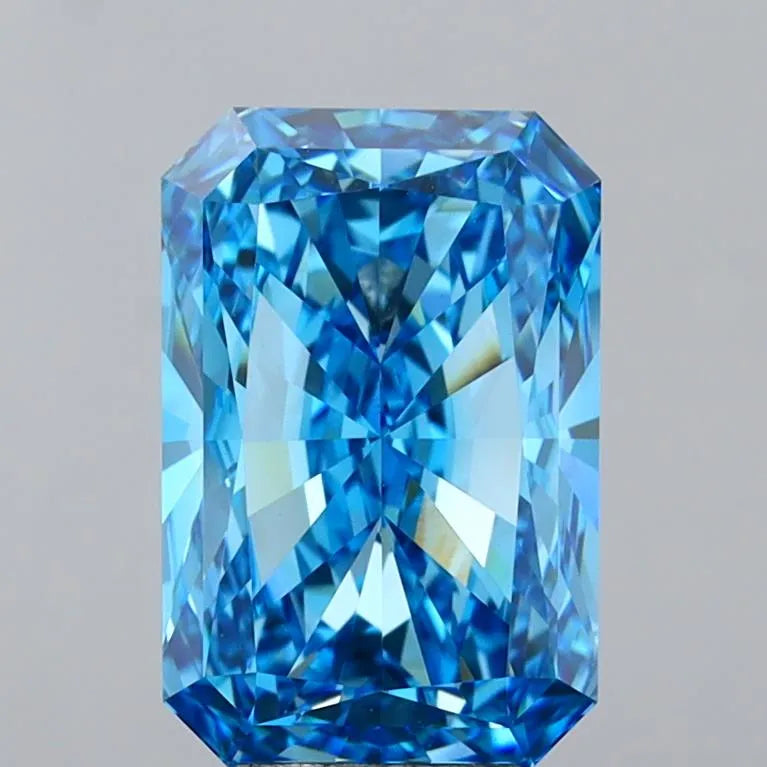 7.04ct Radiant Lab Grown Diamond (Colour Fancy Vivid Blue, Clarity VVS2, IGI Certified)