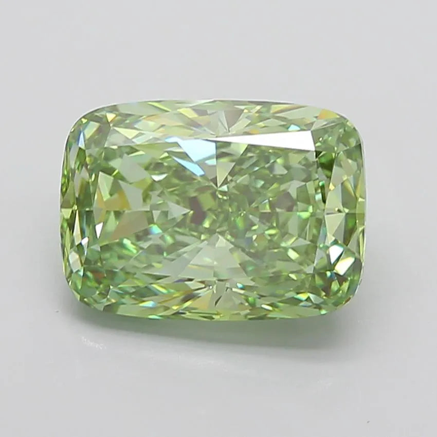 7.05ct Cushion modified Lab Grown Diamond (Colour Fancy Vivid Green, Clarity VVS2, IGI Certified)