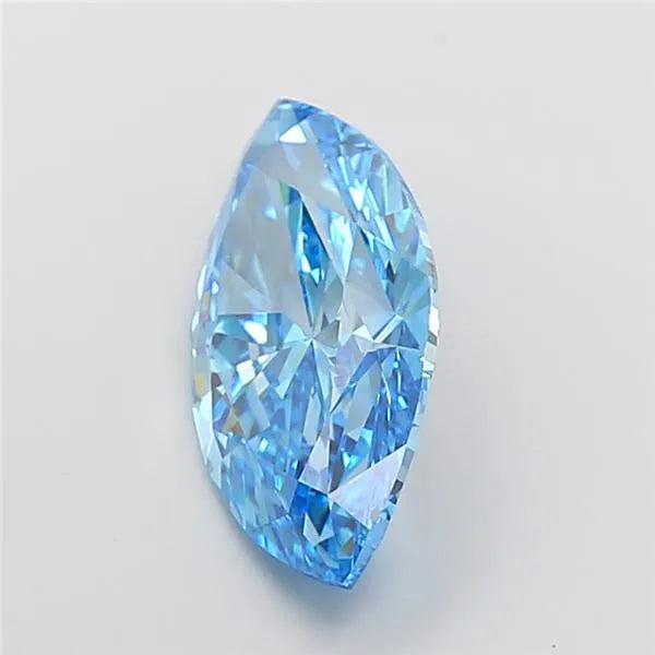 7.07ct Marquise Lab Grown Diamond (Colour Fancy Vivid Blue, Clarity VS1, IGI Certified)