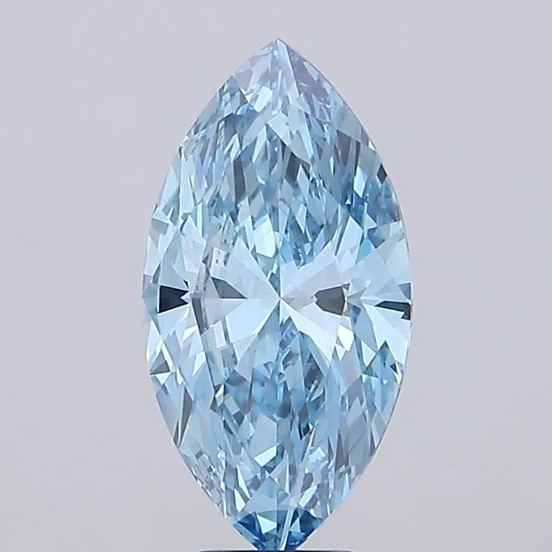 7.07ct Marquise Lab Grown Diamond (Colour Fancy Vivid Blue, Clarity VS1, IGI Certified)