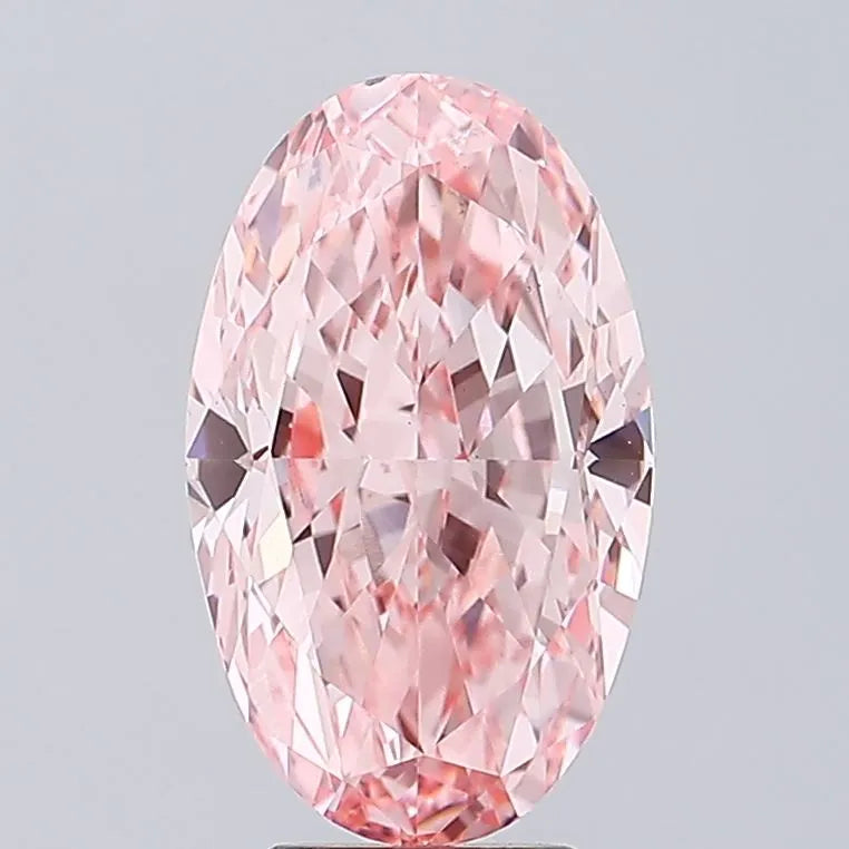 7.08ct Oval Lab Grown Diamond (Colour Fancy Vivid Pink, Clarity VS1, IGI Certified)