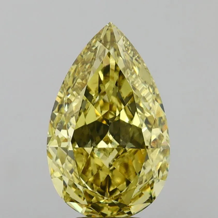 7.08ct Pear Lab Grown Diamond (Colour Fancy Intense Yellow, Clarity VVS2, IGI Certified)