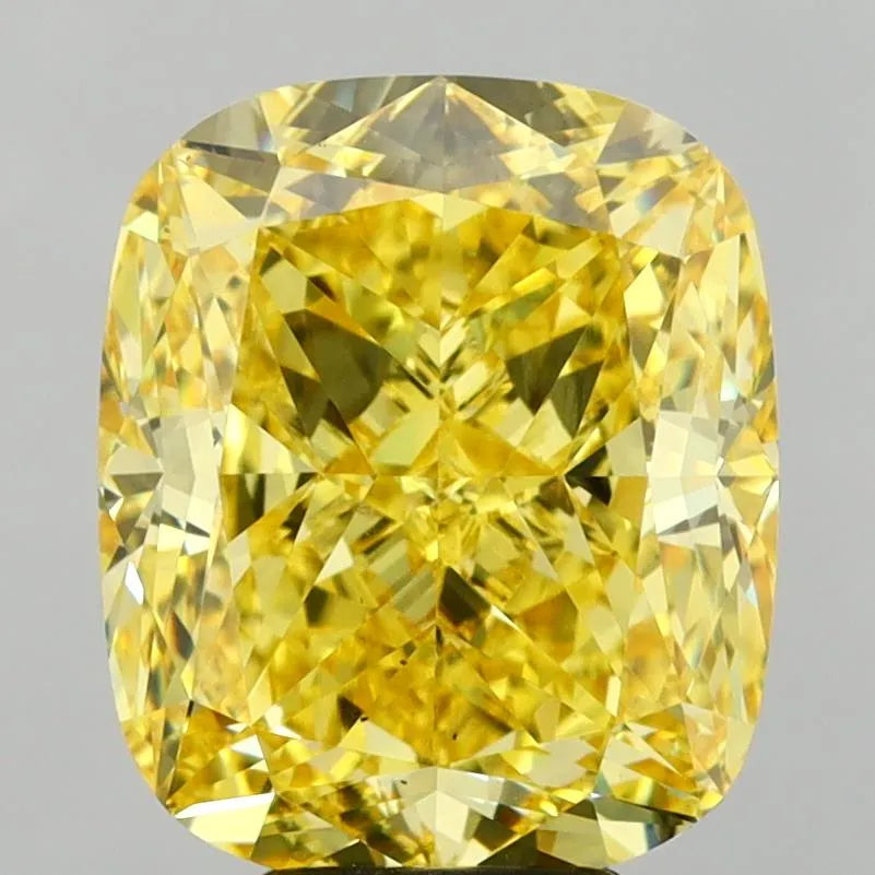 7.09ct Cushion modified Lab Grown Diamond (Colour Fancy Vivid Yellow, Clarity VS2, IGI Certified)