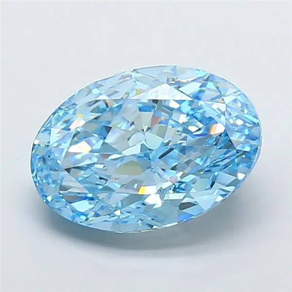 7.13ct Oval Lab Grown Diamond (Colour Fancy Vivid Blue, Clarity VS1, IGI Certified)