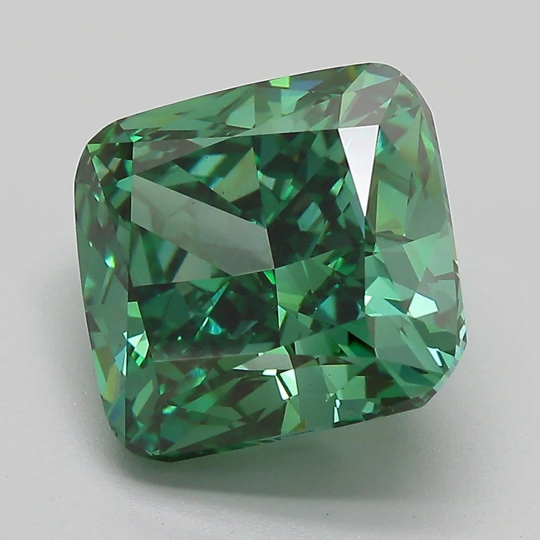 7.14ct Cushion modified Lab Grown Diamond (Colour Fancy Vivid Green, Clarity VS1, IGI Certified)