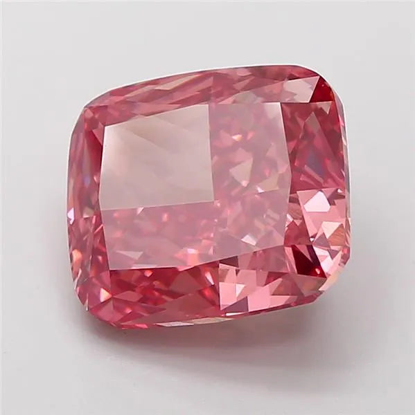 7.27ct Cushion modified Lab Grown Diamond (Colour Fancy Vivid Brownish Pink, Clarity VVS2, IGI Certified)