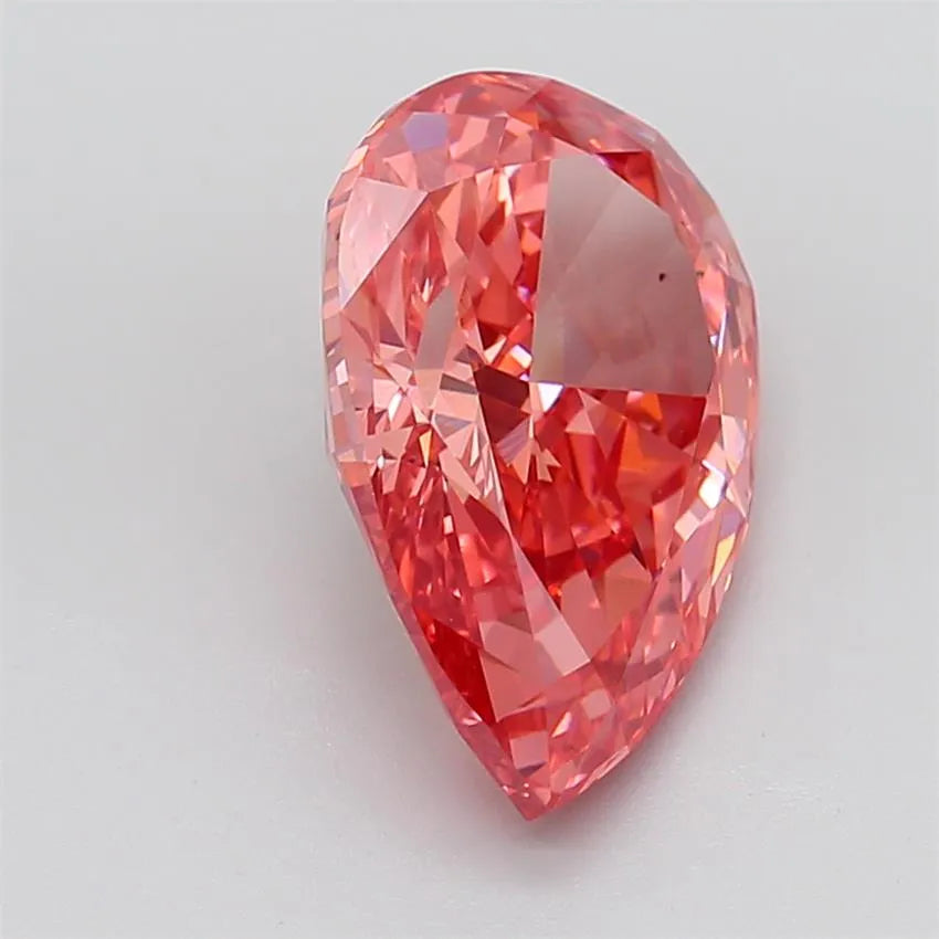 7.39ct Pear Lab Grown Diamond (Colour Fancy Vivid Reddish Pink, Clarity VS2, IGI Certified)