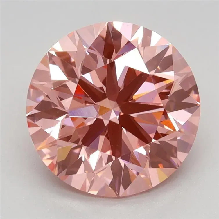 2.33ct Round Lab Grown Diamond (Colour Fancy Pink, Clarity VS2, Cut EX, IGI Certified)
