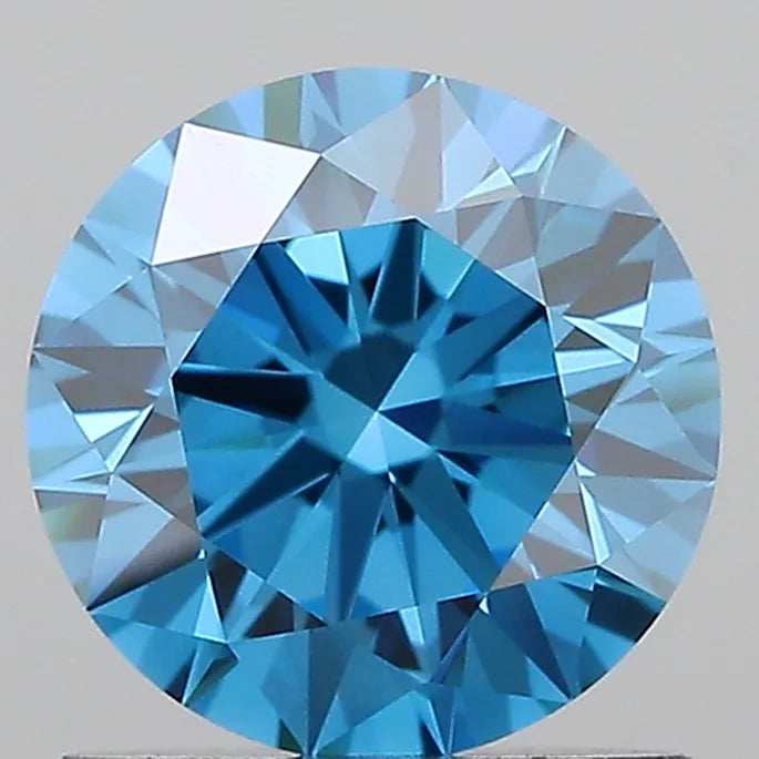 1.03ct Round Lab Grown Diamond (Colour Fancy Vivid Blue, Clarity VVS1, Cut ID, IGI Certified)