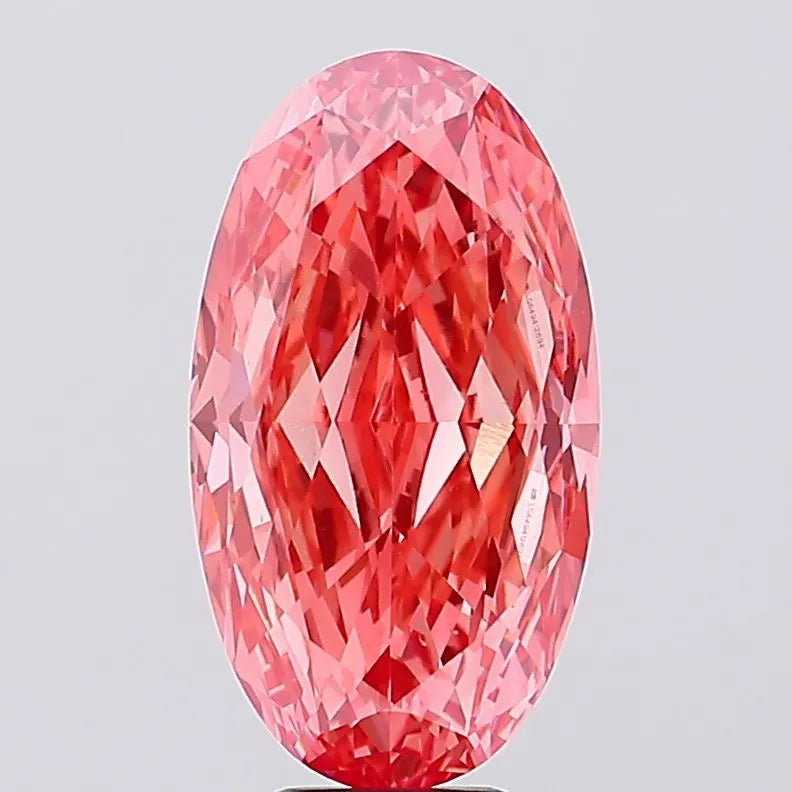 8.04ct Oval Lab Grown Diamond (Colour Fancy Vivid Pink, Clarity VS1, IGI Certified)