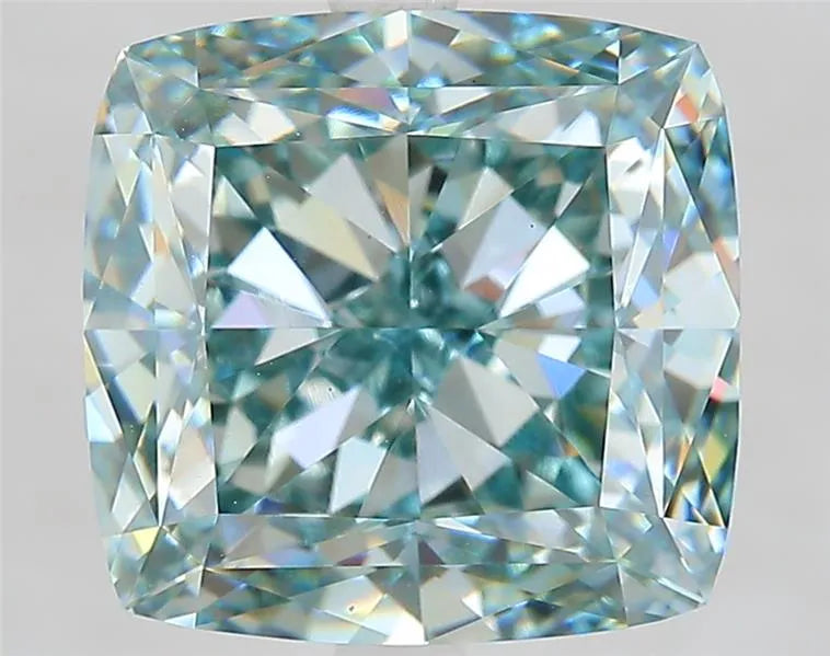 8.08ct Cushion modified Lab Grown Diamond (Colour Fancy Blueish Green, Clarity VS1, IGI Certified)