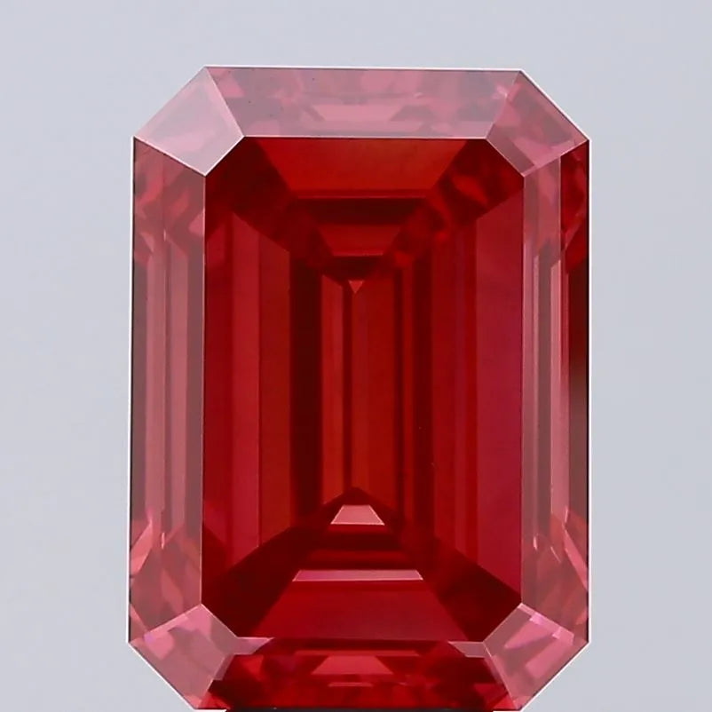 8.08ct Emerald Lab Grown Diamond (Colour Fancy Vivid Red, Clarity VVS2, IGI Certified)