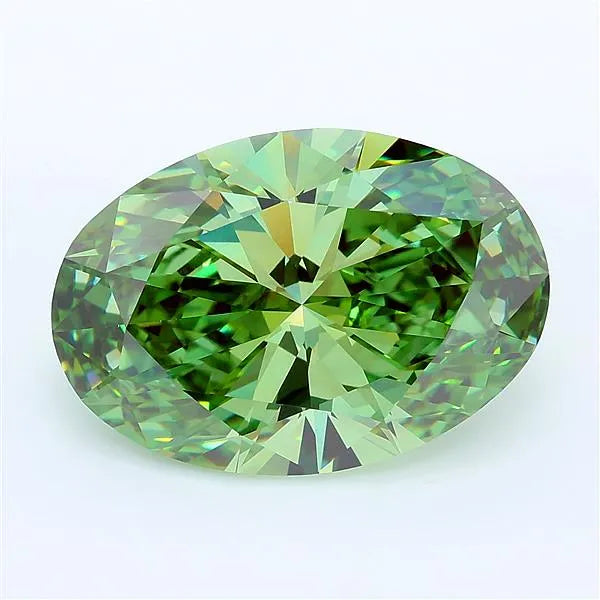 8.26ct Oval Lab Grown Diamond (Colour Fancy Vivid Green, Clarity VVS2, IGI Certified)
