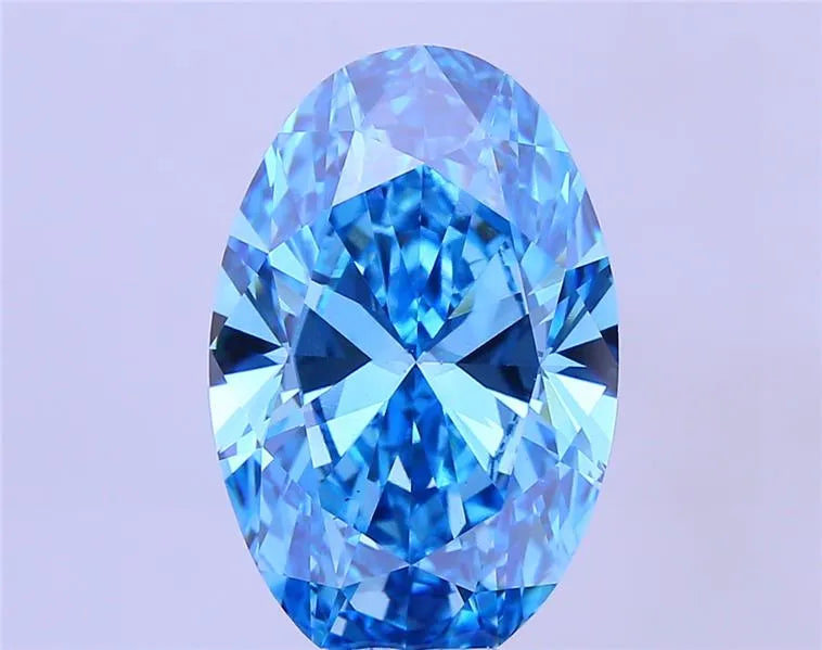 8.51ct Oval Lab Grown Diamond (Colour Fancy Vivid Blue, Clarity VS2, IGI Certified)