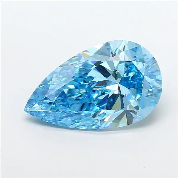 8.55ct Pear Lab Grown Diamond (Colour Fancy Vivid Blue, Clarity VVS2, IGI Certified)