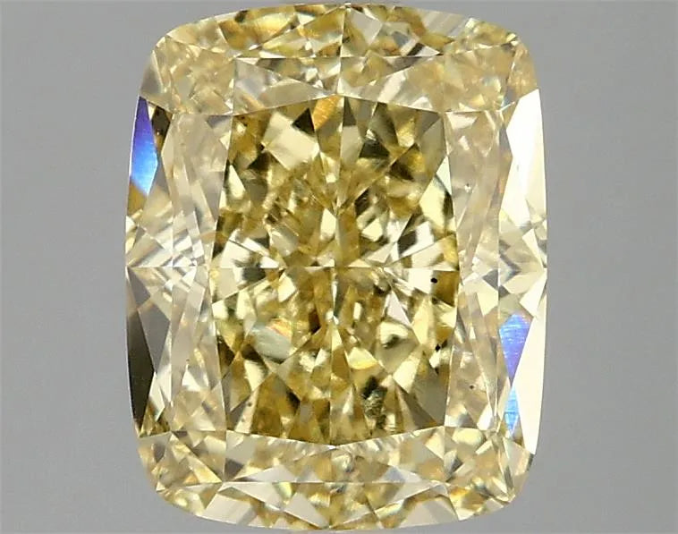 2.97ct Cushion modified Lab Grown Diamond (Colour Fancy Vivid Yellow, Clarity VS2, IGI Certified)