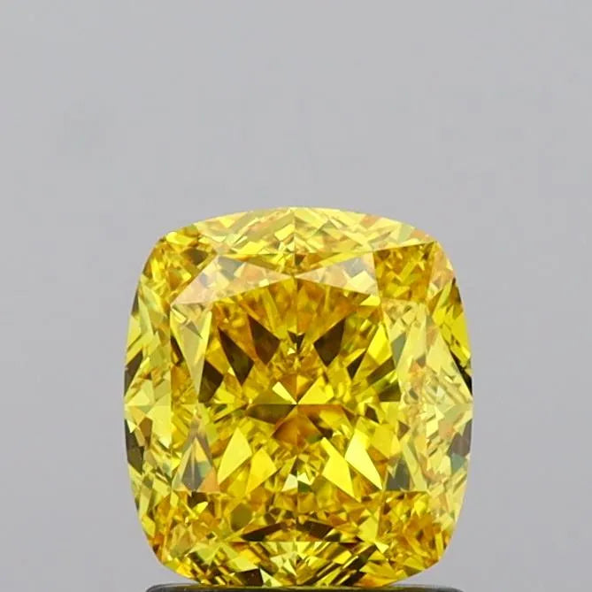 2.04ct Cushion modified Lab Grown Diamond (Colour Fancy Vivid Yellow, Clarity VVS1, IGI Certified)