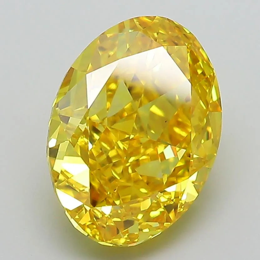 3.41ct Oval Lab Grown Diamond (Colour Fancy Vivid Yellow, Clarity IF, IGI Certified)