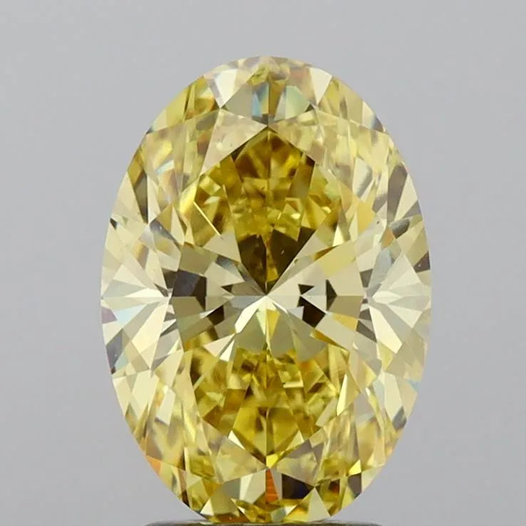 2.53ct Oval Lab Grown Diamond (Colour Fancy Intense Yellow, Clarity VS1, IGI Certified)